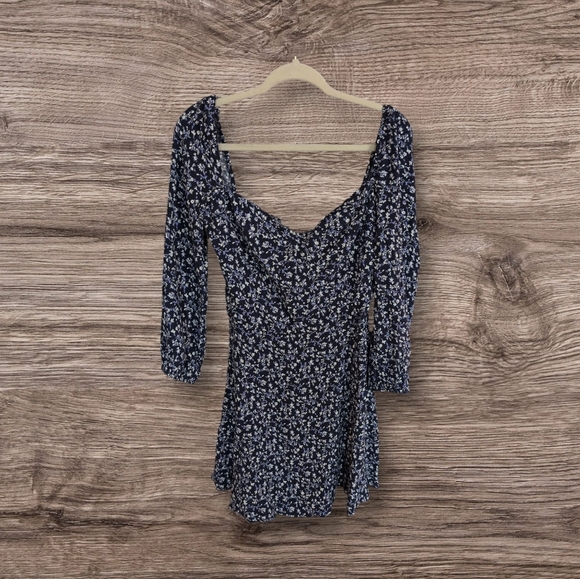 Reformation 'Mochi' Midnight Crepe Sweetheart Neckline Dress Size 12 - Picture 3 of 4